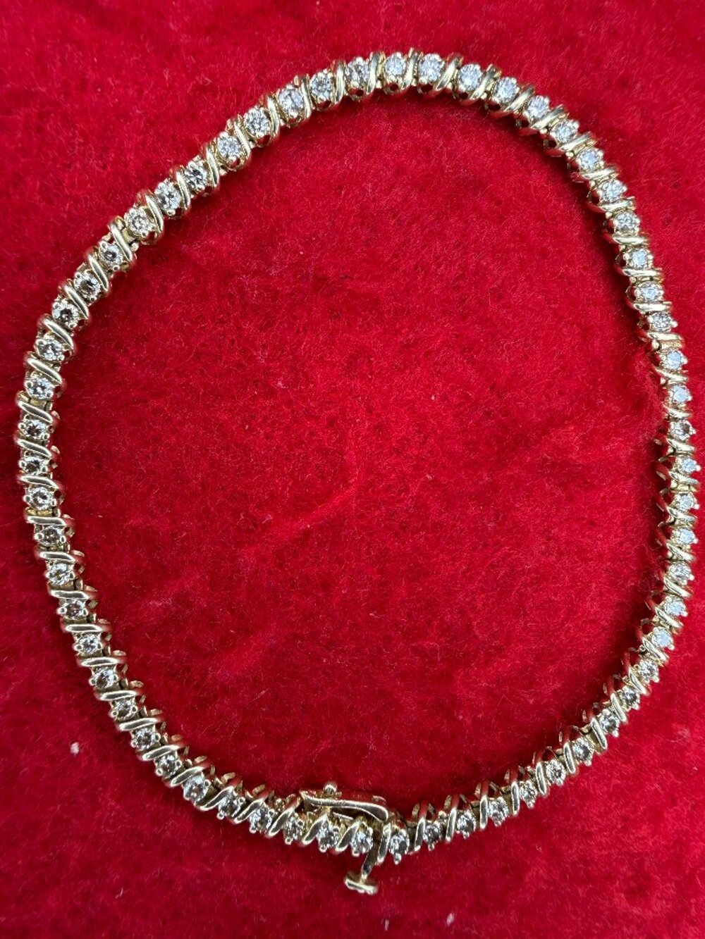 Unisex, Men's Diamond S Bar Tennis Bracelet, 2 CT, 8.5"